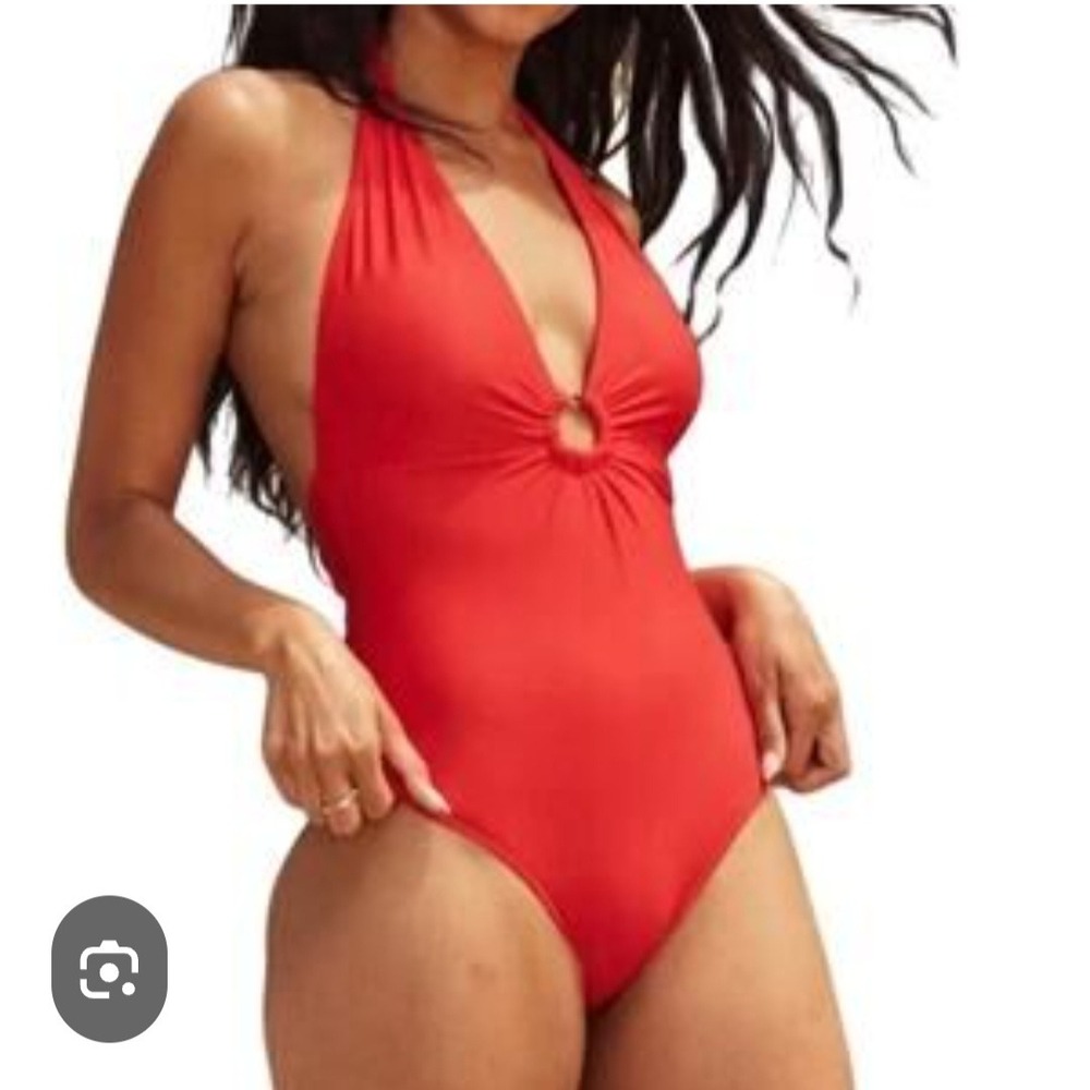 Summersalt‎ The O-Ring Reef Plunge One Piece Swimsuit Red Size 14 NEW Sexy